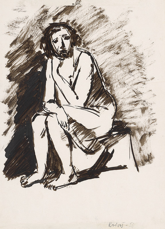 Rudolf Krivoš – Seated Female Nude I.