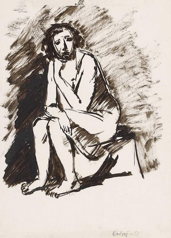 Rudolf Krivoš – Seated Female Nude I.  