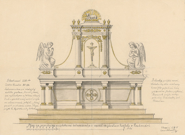 Konrád Švestka – Plán na rekonštrukciu tabernákulum vo farskom kostole v Predmieri