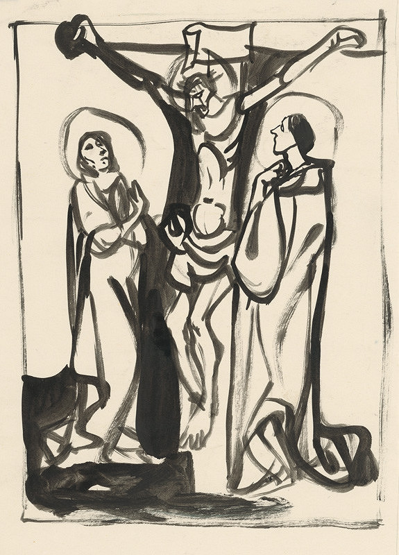 Vincent Hložník – Ukrižovanie - Mária a Ján pod krížom