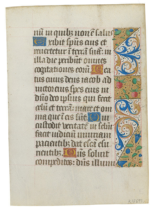 Neznámy autor – Folio neznámeho rukopisu, pravdepodobne Knihy hodiniek 