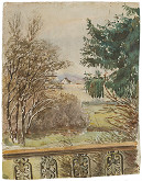Margita Czóbelová, Margita Czóbelová-Mednyánszka – Pohľad na park v Strážkach z balkóna kaštieľa 