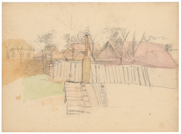 Ladislav Mednyánszky – Hospodársky dvor v Strážkach I. 