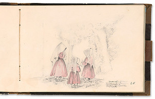 Viktor Odescalchi – Tri dcéry grófa Felixa Zichy Ferraris v parku v Rusovciach (Melánia, Karolína, Emília) 