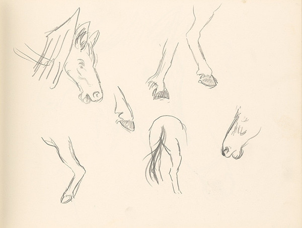 Ján Novák – Štúdie pasúcich sa koní  