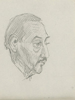 Arnold Peter Weisz-Kubínčan – Skicár 3 Tvár muža s fúzmi 