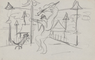 Arnold Peter Weisz-Kubínčan – Skicár 10 Tancujúci muž a pes 