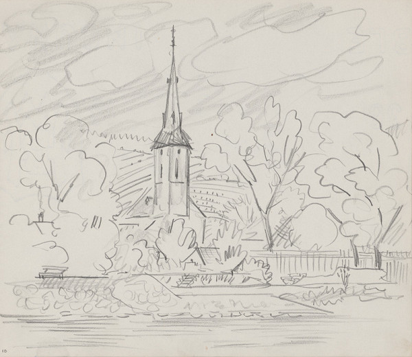 Arnold Peter Weisz-Kubínčan – Skicár 14 Kostol na nábreží 