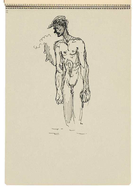 Arnold Peter Weisz-Kubínčan – Skicár 22 Muž stojaci vo vode 