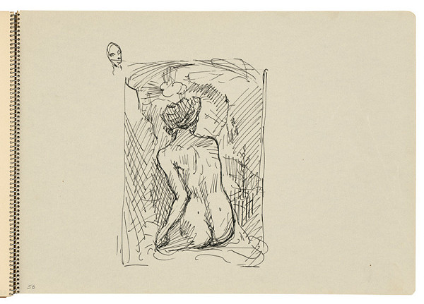 Arnold Peter Weisz-Kubínčan – Skicár 22 Sediaci akt zo zadu 