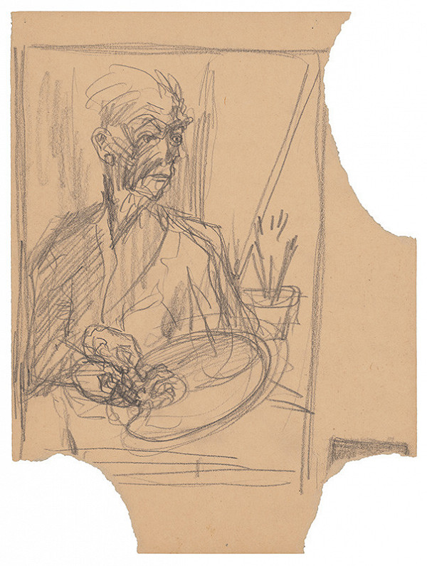 Arnold Peter Weisz-Kubínčan – Autoportrét s paletou a rôzne skice 