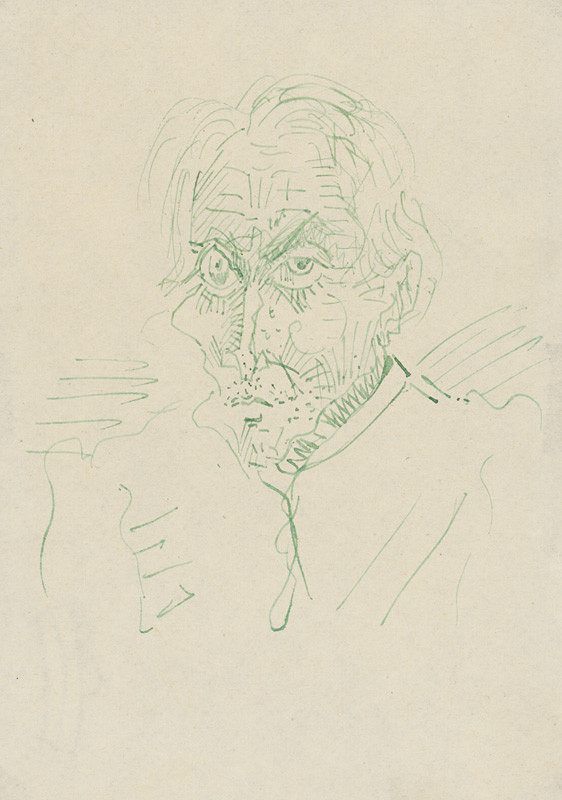 Arnold Peter Weisz-Kubínčan – Autoportrét zeleným perom