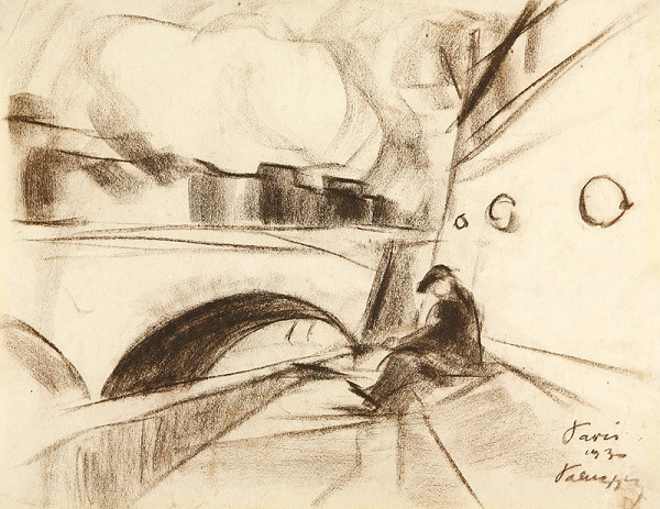 Zolo Palugyay – Osamelý muž sediaci na brehu Seiny 