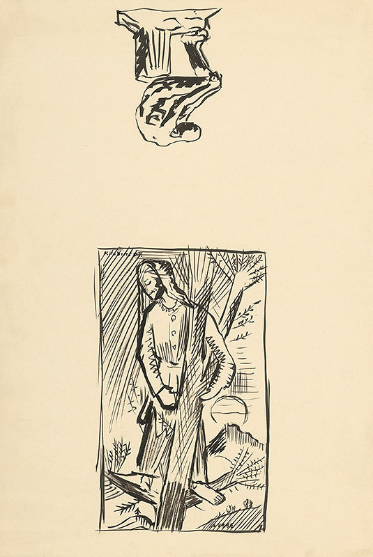 Arnold Peter Weisz-Kubínčan – Postava na strome a skice 