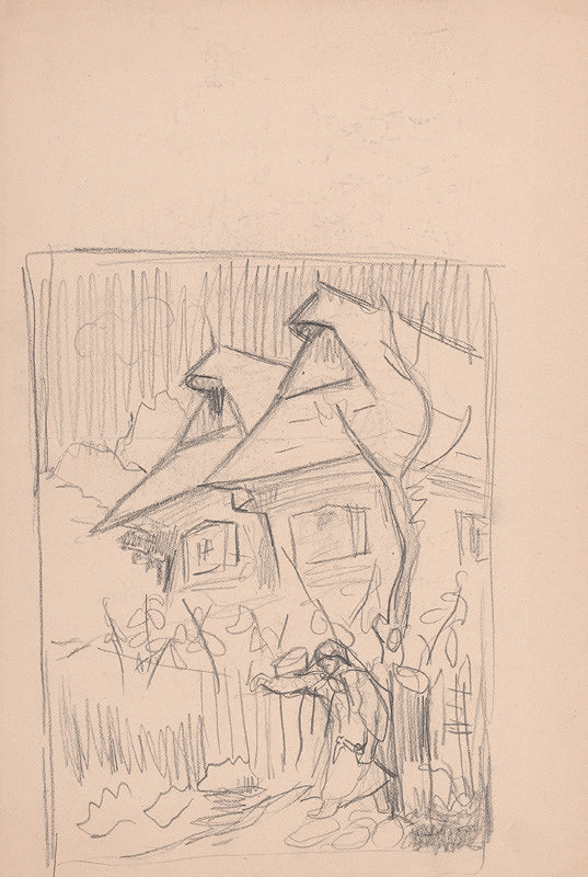 Arnold Peter Weisz-Kubínčan – Chalupy a žena, Otec s dieťaťom a kravou 