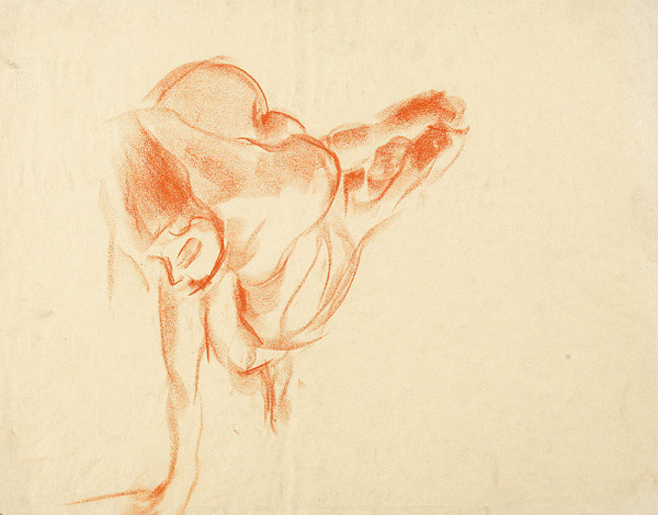 Zolo Palugyay – Kresba na pravom boku ležiaceho ženského aktu