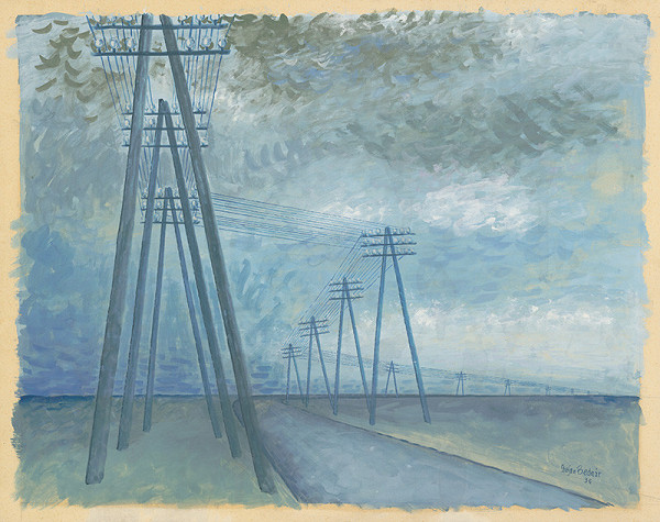 Štefan Bednár – Landscape with Telephone Poles