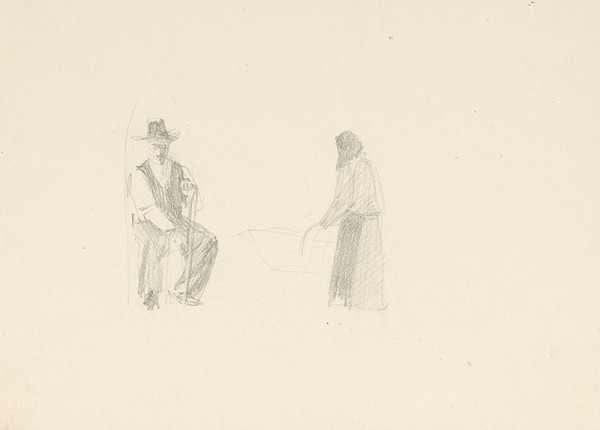 Ľudovít Ilečko – Sketch of man and a woman