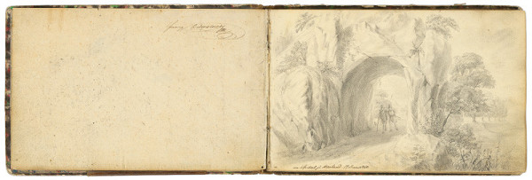 František Belopotocký – Dvaja putujúci na ceste pod skalným bralom 