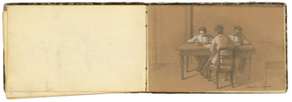 František Belopotocký – Traja rakúski vojaci za stolom 