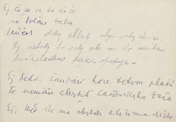 Miloš Alexander Bazovský – Skicár/Text piesne: Ej čože sa to čože... 