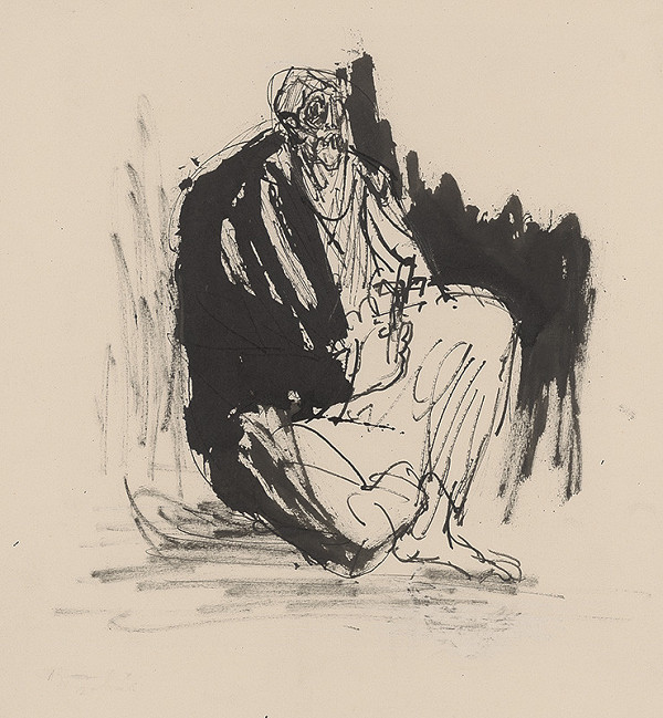 Jozef Kostka – Seated Beggar with a Crucifix in his Hand