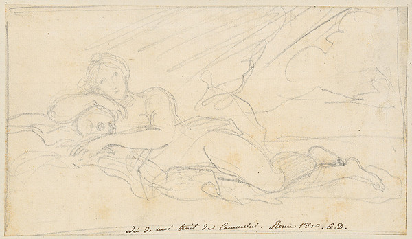 Vincenzo Camuccini – Reclining Female Nude with a Skull