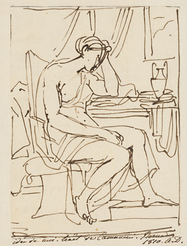 Vincenzo Camuccini – Sediaca žena s rukou si podopierajúca hlavu 