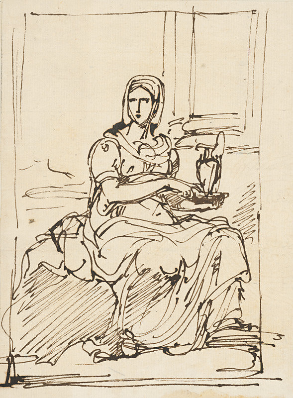 Vincenzo Camuccini – Sediaca žena držiaca v rukách konvicu 