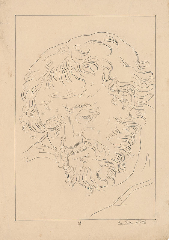Ján Pálka – Portrait Study of a Man with Beard