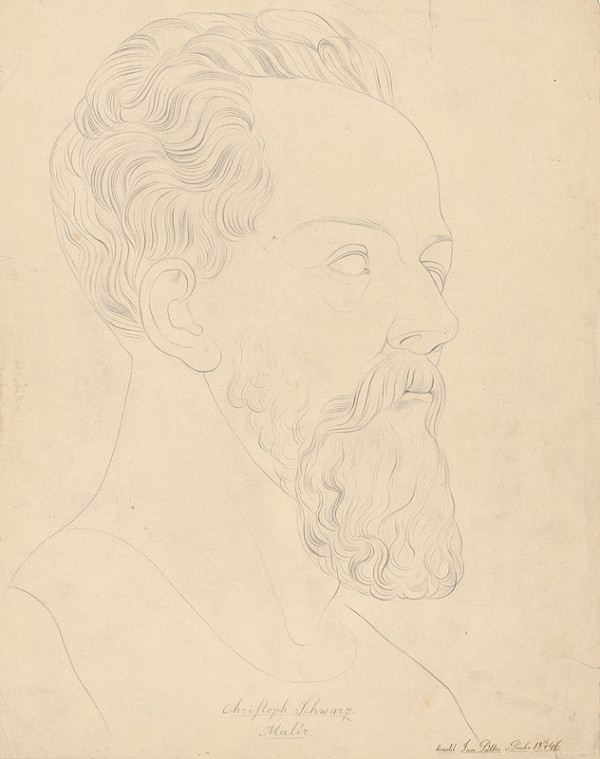 Ján Pálka – Trojštvrťový profil muža s bradou