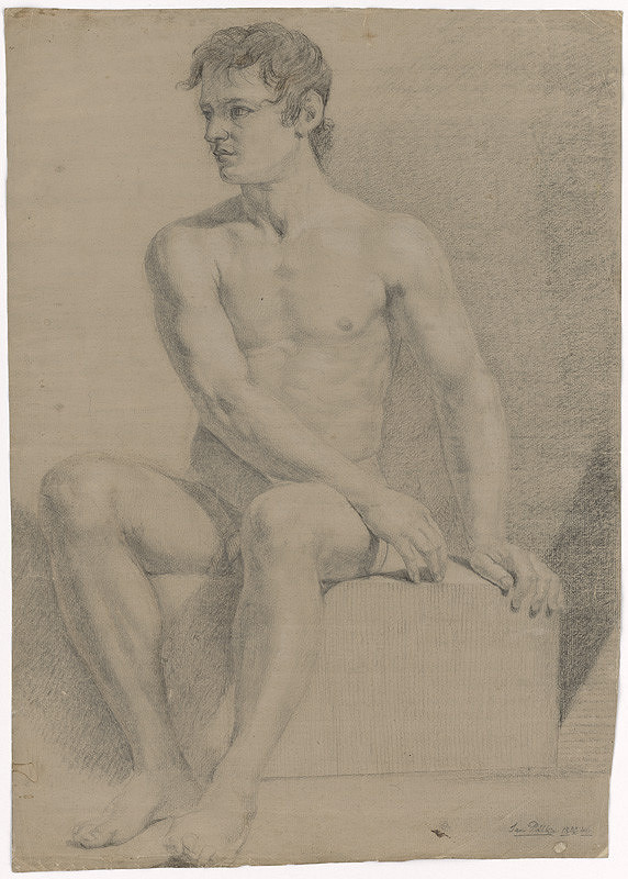 Ján Pálka – Seated Male Nude