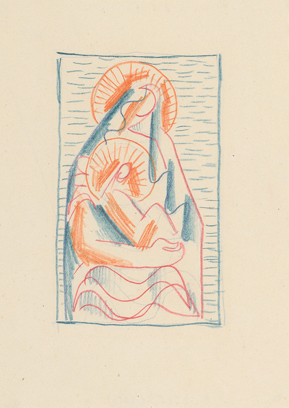 Mikuláš Galanda – Sketch for Madonna and Child in her Lap