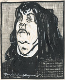 Theo Waidenschlager – CAricature of a Man with Long Hair 
