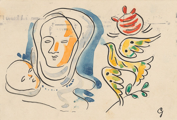 Mikuláš Galanda – Matka s dieťaťom a holubicou 