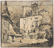 František Zvěřina – Nádvorie oravského hradu 