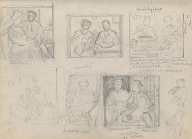 Štefan Polkoráb – Náčrtník s figur. štúdiami - Chudobný obed 