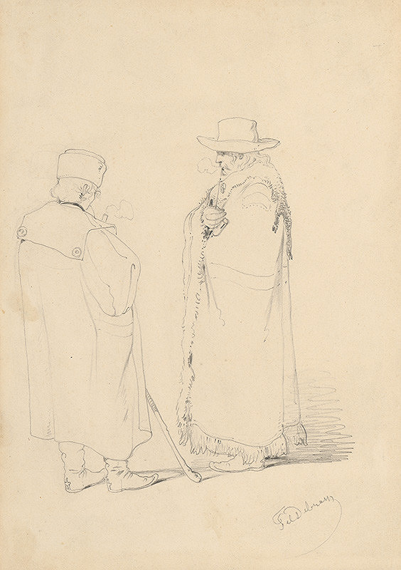 Friedrich Carl von Scheidlin – Villagers in Short Sheepskin Coats 