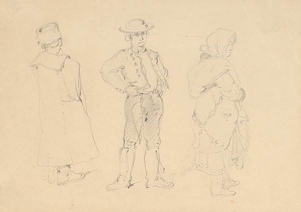 Friedrich Carl von Scheidlin – Study of Villagers in Folk Costume