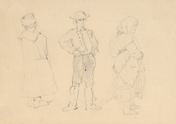 Friedrich Carl von Scheidlin – Study of Villagers in Folk Costume 