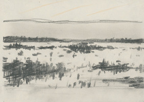 Peter Matejka – Štúdia krajiny so stromami 