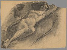 Emil Alexay-Olexák – Study of Reclining Female Nude 