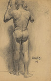 Emil Alexay-Olexák – Study of a Standing Man by the Circles 