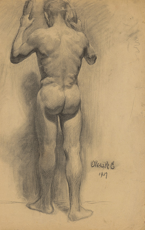 Emil Alexay-Olexák – Study of a Standing Man by the Circles