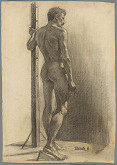 Emil Alexay-Olexák – Study of a Man Holding a Pole 