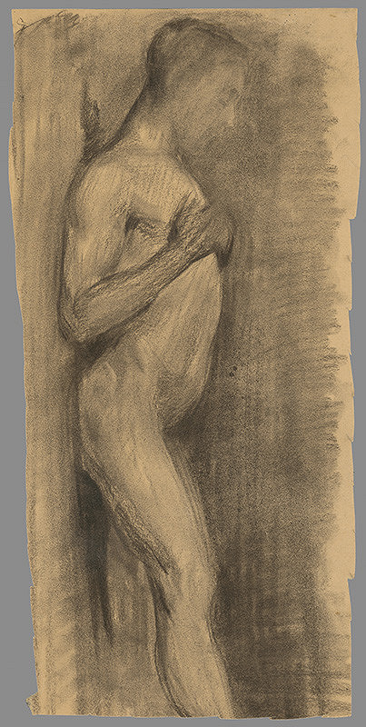 Emil Alexay-Olexák – Study of a Woman Leaning on a Wall