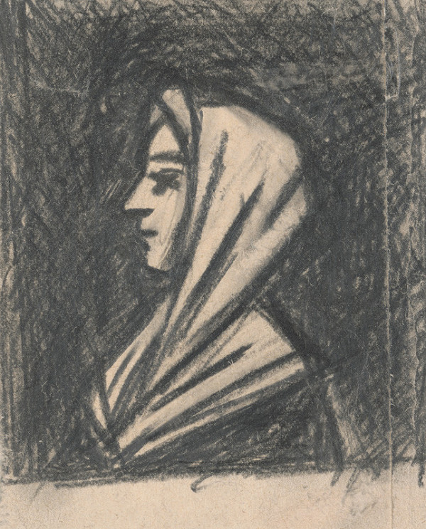 Peter Matejka – Head Study of a Woman with a Headscarf