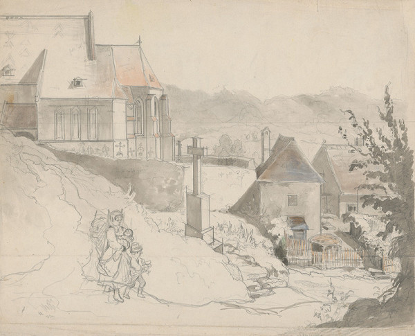 Friedrich Carl von Scheidlin – Village Motif with a Little Church 