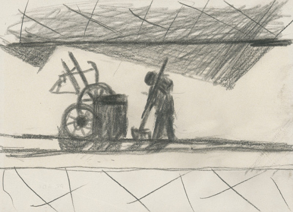 Peter Matejka – Štúdia muža s lopatou a vozíkom 