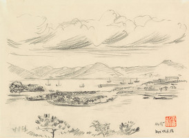 Anton Hollý – Štúdia krajiny s riekou 